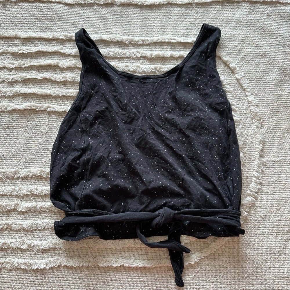 Black & White Lululemon Wrap Tank Top